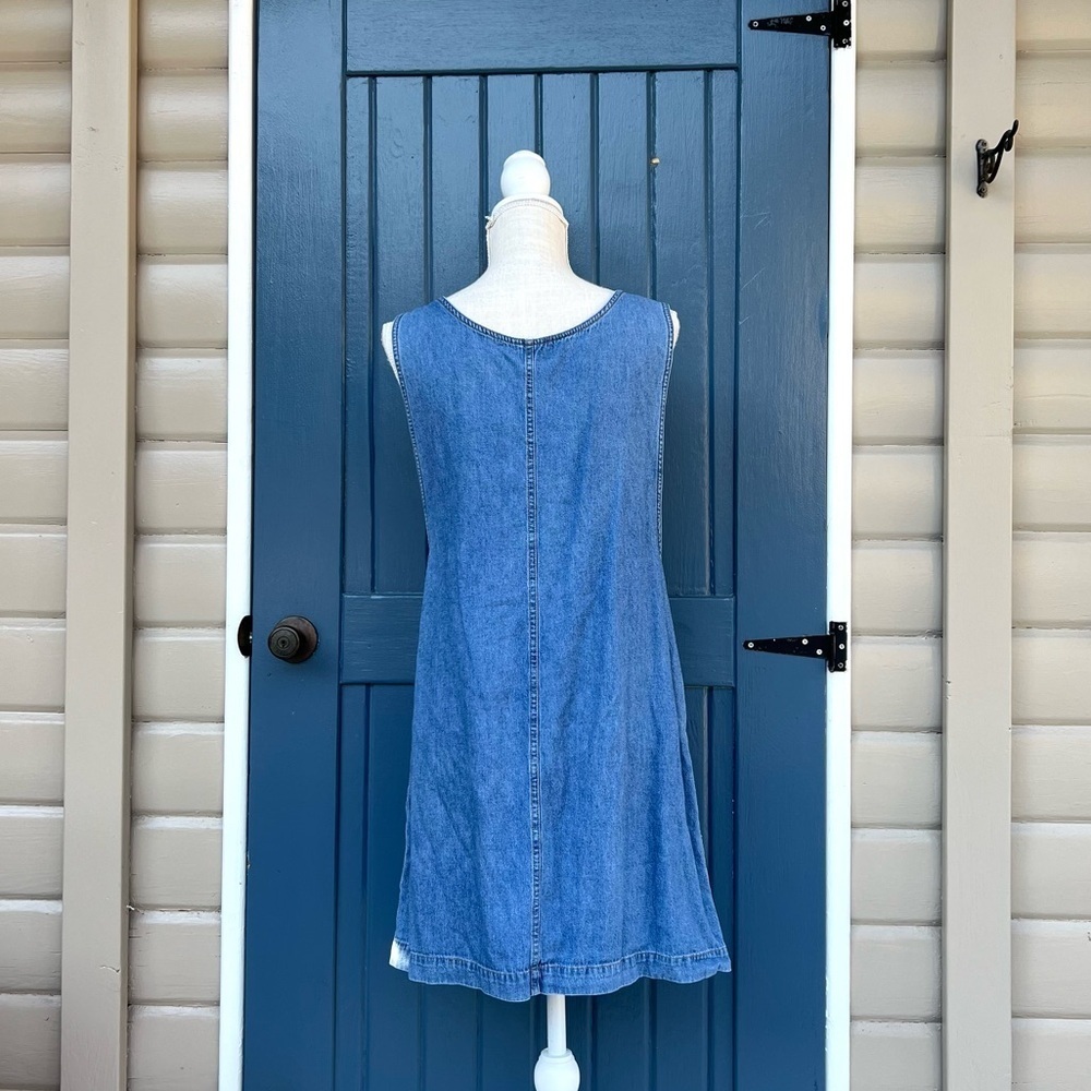 Vintage  NY Jeans 100% Cotton Denim Overall Dress Women Size L - Picture 3 of 7